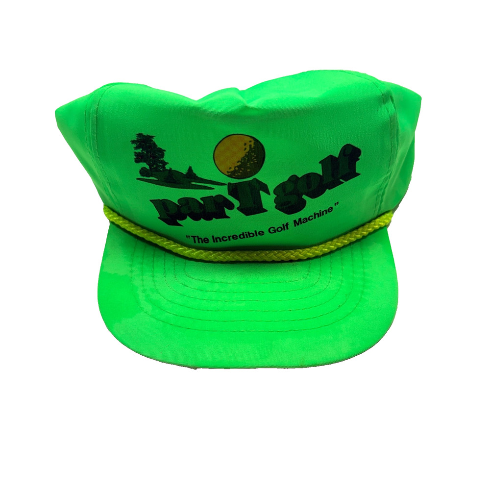 Vintage Neon Green Par T Golf Hat